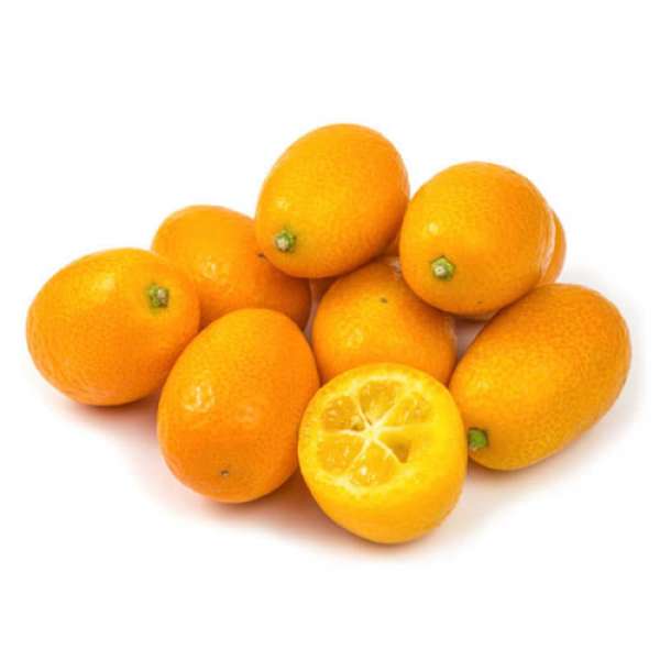 Kumquat Bio vendido a granel, produto de produção Biológica Certificada. É uma fruta citrica cuja casca é mais doce que a polpa. 81% água. Rico em f